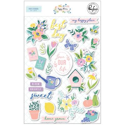 Pinkfresh Studio Happy Blooms - Puffy Stickers